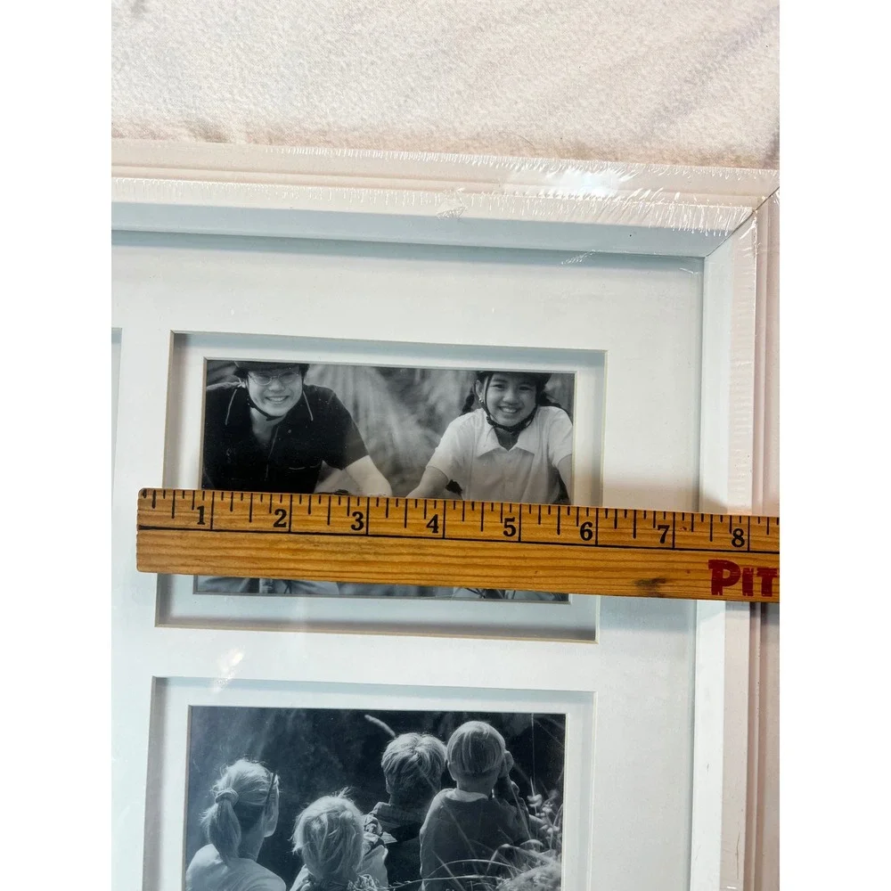 White Wood 4-Opening Collage Picture Frame 4x6 Photos Matted Wall Decor